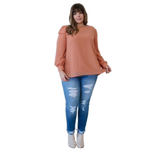 🧡🧡🧡 Zenana Once Upon A Time Plus Size Chiffon Blouse 🧡🧡🧡 - Picture 9 of 11